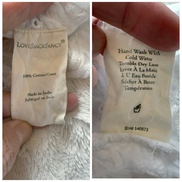 LoveShackFancy White Eyelet Cotton Embroidered Button-Up Maxi Praire Dress LARGE - Picture 13 of 15